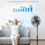 40W Pedestal Fan, 3 Speed Settings, 90 Oscillation, Adjustable Height Stand Fan, Powerful Airflow and Quiet Operation, Ideal For Home & Office, Black Image 4