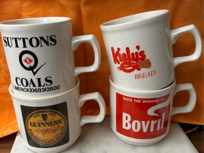 4 Vintage Advertising Coffee /Tea Mugs