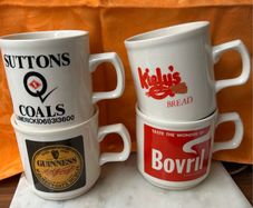4 Vintage Advertising Coffee /Tea Mugs
