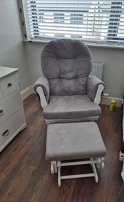babylo rocking chair with footstool