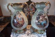 VTG Victorian Style Garniture Vases
