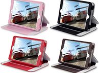 main image for ad New Ipad Mini Techstyle Pu Leather Folio Wallet Case With Stand Pink / Black / Red By Terrapin