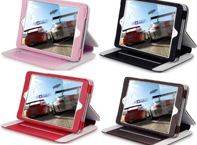 New Ipad Mini Techstyle Pu Leather Folio Wallet Case With Stand Pink / Black / Red By Terrapin