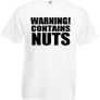 Warning Contains Nuts Funny Rude T-Shirt for men Printed T-shirt Great Gift Present Image 6
