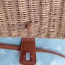 Faux Prada wicker/paper and PU leather shoulder bag Image 4