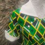 Vintage 60s 70s green Geometric print dress Image 2