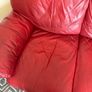 Red Leather 3 seater couch Image 2
