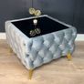 Velvet coffe table with glass Image 3