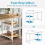 Office Desk 100cm with Monitor Stand, Oak Study Computer Desk, Reversible Storage Shelves, Space Saving, Easy Assembly, For Home and Small Spaces Image 8