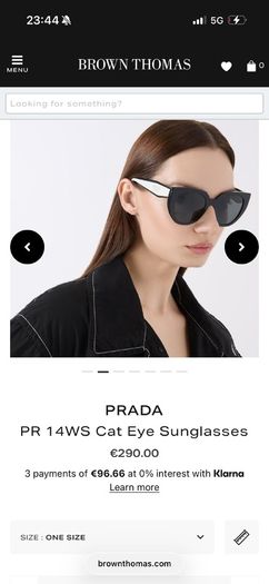 Prada black and white sunglasses