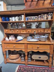 Vintage Solid Pine Dresser / Kitchen Hutch