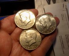 USA,JFK Silver Half Dollars.(3) 1966,1967,1969.