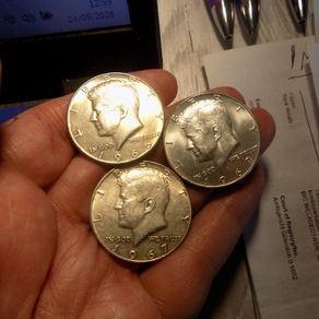 USA,JFK Silver Half Dollars.(3) 1966,1967,1969.