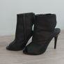 Black open toe leather Heels Image 2