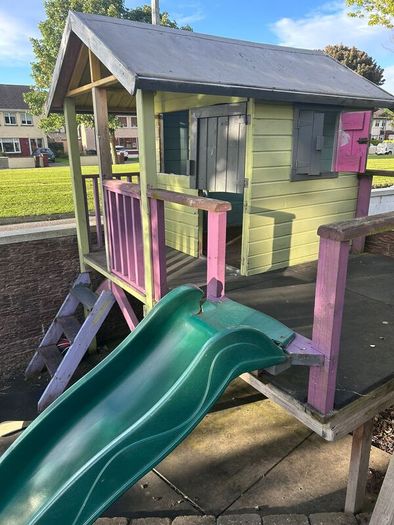 Wooden Children Playhouse with Slide