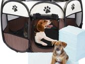 _MK.Home Collapsible enclosure Dog playpen Puppy Cat Kitten + Mat Cleanliness training mat Pets Pet Protection Rabbit Cage Kennel fence Door Roof exterior interior