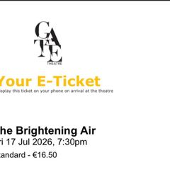 Two tickets to the Gate Theatre -  brightening air.
