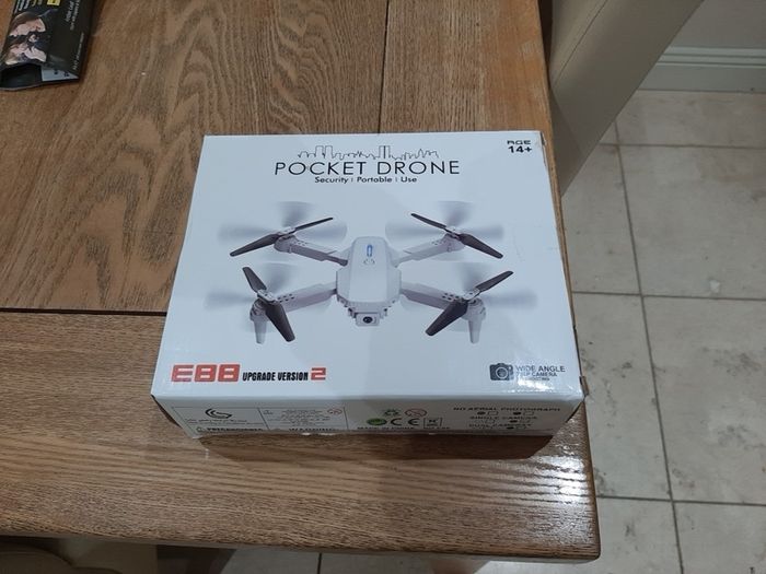 Pocket Drone ready to Fly. Wide angle 720p camera HD Shooting. Portable. Spare battery