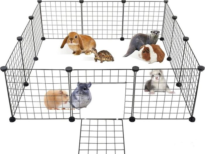 Small Pet Playpen with Door 12 Panels(35 x 35 cm) Guinea Pig Playpen Indoor, DIY Guinea Pig Cages/Rabbit Cage Indoor Fence for Small Animals, Guinea Pigs, Rabbit, Turtle, Bunny, Mink, Pets (FREE POSTAGE)