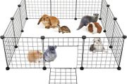 Small Pet Playpen with Door 12 Panels(35 x 35 cm) Guinea Pig Playpen Indoor, DIY Guinea Pig Cages/Rabbit Cage Indoor Fence for Small Animals, Guinea Pigs, Rabbit, Turtle, Bunny, Mink, Pets (FREE POSTAGE)