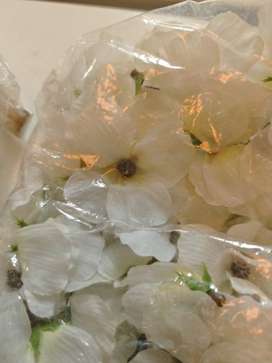 white flower bundle mixed fake artificial faux silk flowers