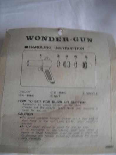 "Wonder Gun" Blow and Suction Gun for Sale