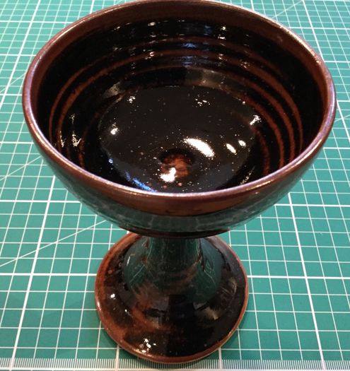 1 x Louis Mulcahy Tenmoku range Wine Goblet