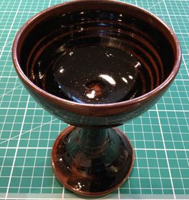 1 x Louis Mulcahy Tenmoku range Wine Goblet