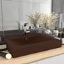 Luxury Basin with Faucet Hole Matt Dark Brown 60x46 cm Ceramic Image 6