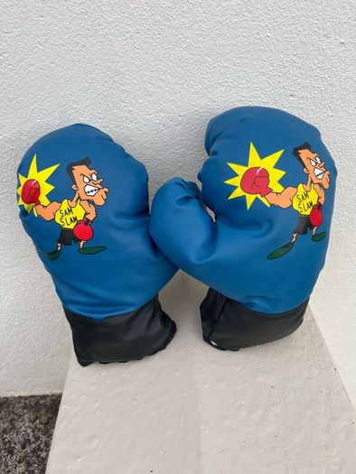 childs boxing bag and gloves