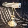 vintage brass bankers lamp Image 2