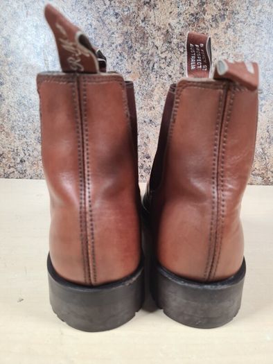Mens Rm Williams Comfort Craftsman Chelsea Boots Dark Tan Size Uk 8 H Wide Foot
