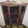 Vintage Wooden Corner Display Cabinet Image 3