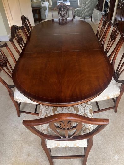 dining table and chairs x8
