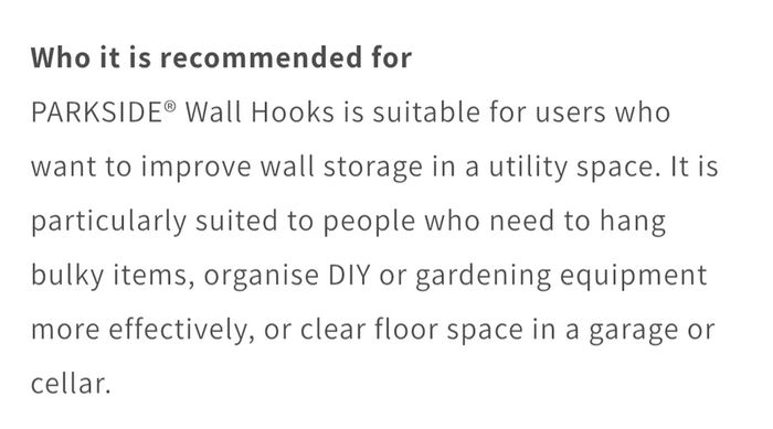 x6 Bundle - Parkside Wall Hooks - Multi-Purpose Storage Hooks - Bike, Ladder, Tools, Etc - Open To Offers!!