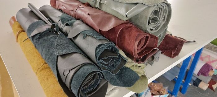 upcycled leather scraps