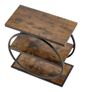 End Table, 3-Tier Narrow Side Table with Open Storage Shelves, Modern Nightstand Bedside Desk with Round Metal Frame, Wood Sofa Coffee Desk for Living Room, Bedroom, Office, Rustic Brown Image 9