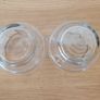 2 vintage etched glasses with gilt rims Image 3