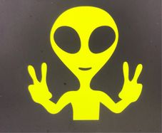 Alien Sticker Helmets Cars Vans etc