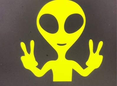 Alien Sticker Helmets Cars Vans etc