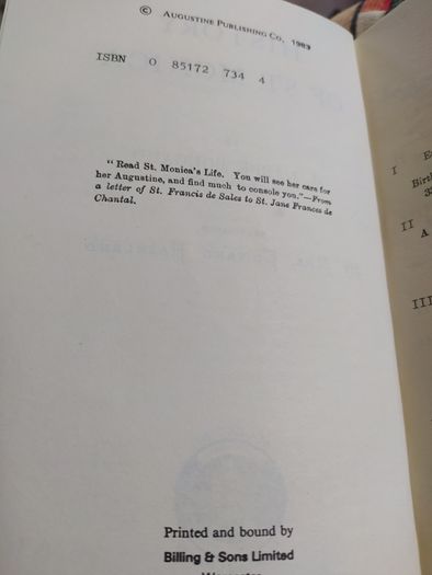 Rare. History of St. Monica, MGR. Bougaud,, Augustine Publishing Co.1983