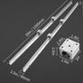 Linear Guide Rail Set, SBR20 1500mm, 2 PCS 59 in/1500 mm SBR20 Guide Rails and 4 PCS SBR20UU Slide Blocks, Linear Rails and Bearings Kit for Automated Machines DIY Project CNC Router Machines Image 2