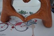 Wooden hands ornament