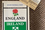 Very Rare 1990 England v Ireland - 5 Nations Programme &amp; Match Ticket