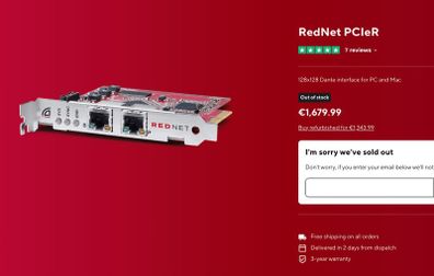 Focusrite RedNet PCIeR Dante Audio Interface Card