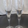 Pair Tall Etched Champagne Flutes Geometric Glass Toasting Glasses 25cm Image 9