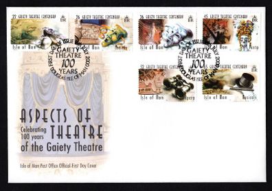 2000 Isle of Man Centenary of the Theatre: Celebrating 100 year of The Gaiety Theatre Commemorative Stamps First Day Cover (FDC)