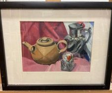 Still Life Painting of Teapot - Oil on board Framed