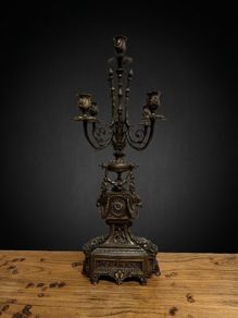 Magnificent Large Antique French 5 Branch Bronze Candelabra