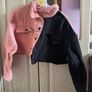 Pink and black denim jacket Image 4